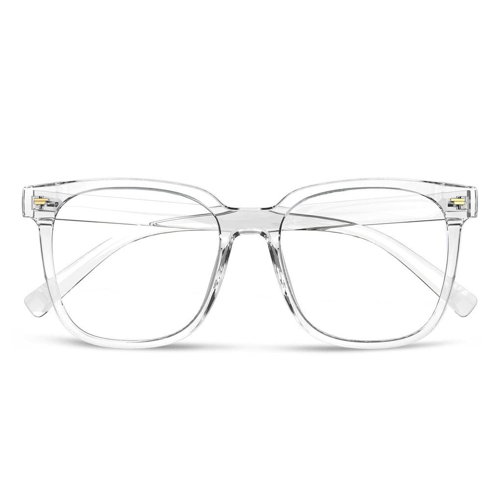 MACJERO Oversized Blue Light Blocking Glasses for Women Men,Anti Eyestrain/Computer/Reading/Gaming/TV/Phones (Transparent) Clear