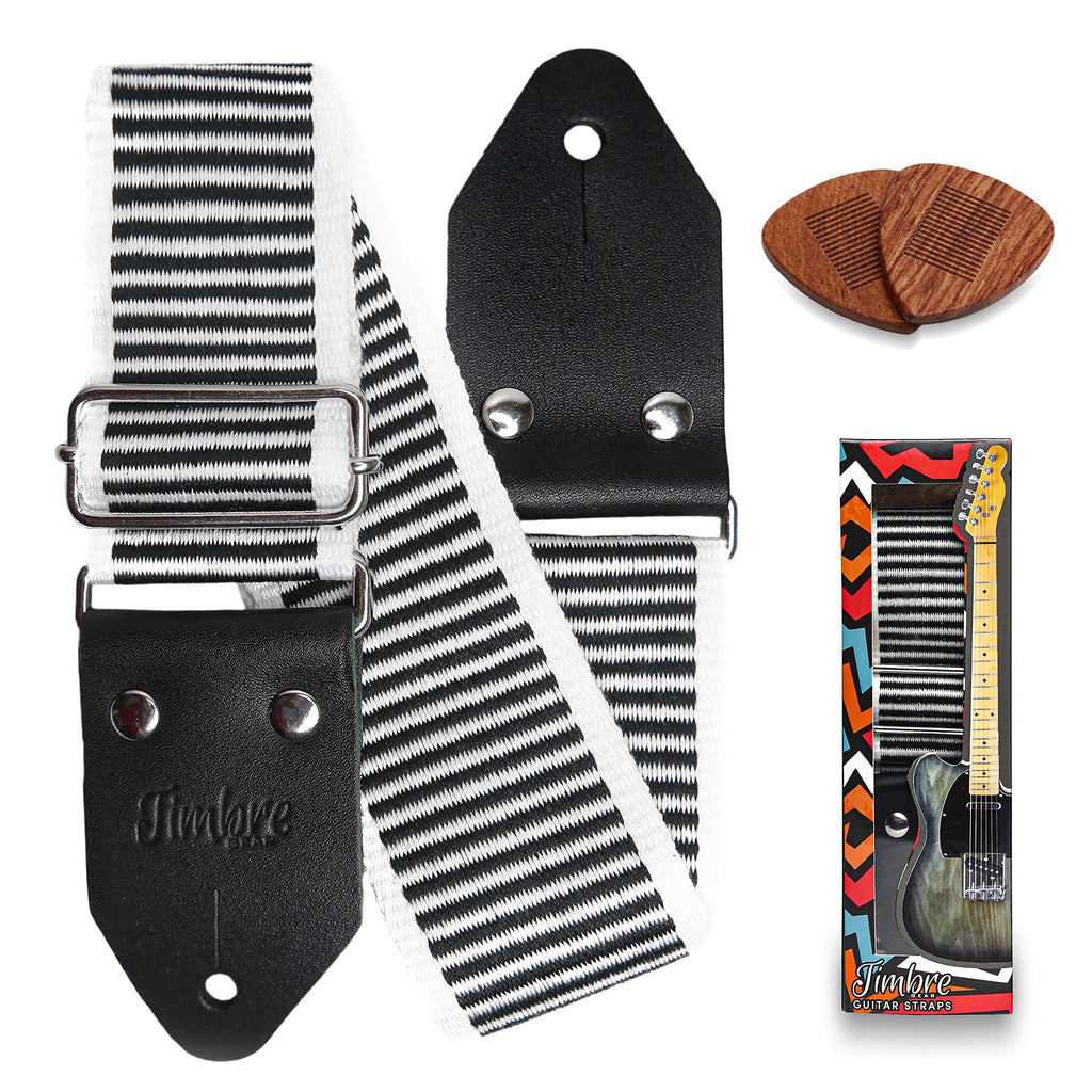 TimbreGear Retro Woven Guitar Strap Great for Use As - Bass Guitar Strap, Acoustic Guitar Strap, Electric Guitar Strap Strap locks + Strap Button + Guitar Picks Included (Alaskan Summer) Alaskan Summer