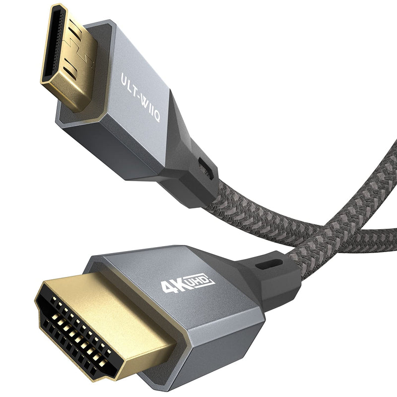 Mini HDMI to HDMI Cable 6.6FT, High Speed HDMI 2.0 to Mini HDMI Braided Cord, Support 4K@60Hz, 18Gbps, 3D, HDR for DSLR, Camcorder, Raspberry Pi Zero W, Graphics Video Card, Sony XR500, Nikon Z 6II 6.6 Feet