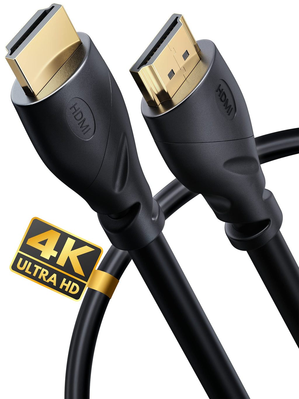 PowerBear 4K HDMI Cable 3 ft | High Speed, Rubber & Gold Connectors, 4K @ 60Hz, Ultra HD, 2K, 1080P & ARC Compatible for Laptop, Monitor, PS5, PS4, Xbox One, Fire TV, Apple TV & More 1 3 Feet