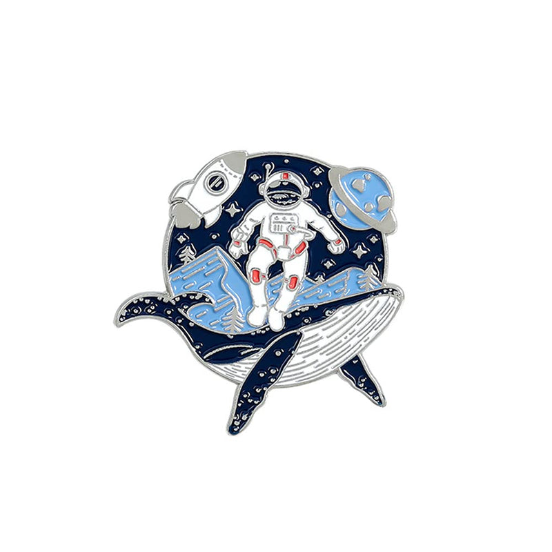 Astronaut Enamel Brooch Pin, Cartoon Wander Groove Lapel Pins Accessory, for Backpack Badge Hat Bag Kids Gift 其他