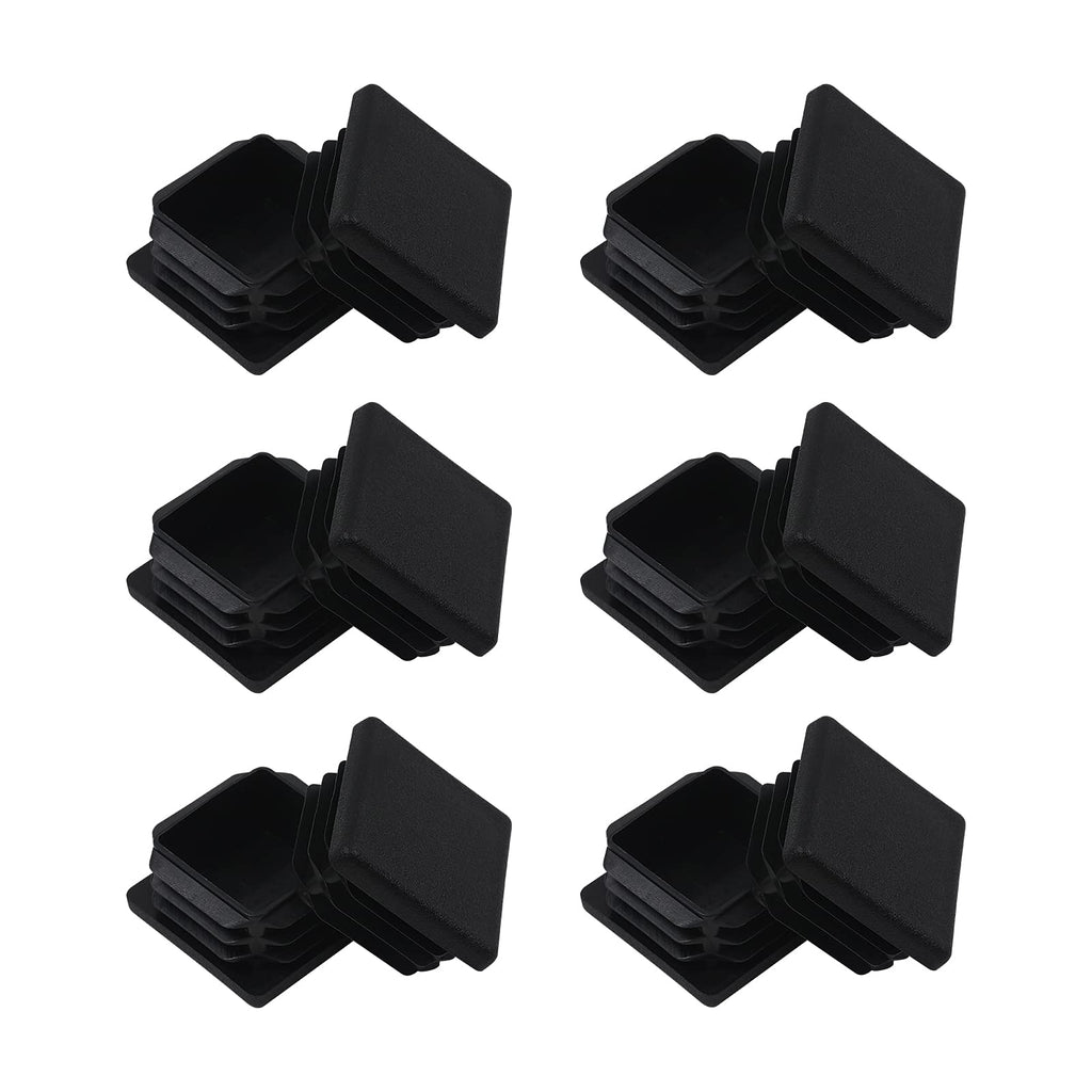 1 1/2 1.5" Square Tube End Cap Plastic Plugs 12 Pack, 1 1/2" 1.5 Inch Square Tubing Plug 1.5x1.5 Tube End Caps Fence Post Pipe Cap Cover Tubing Insert Chair Glide Finishing Plugs