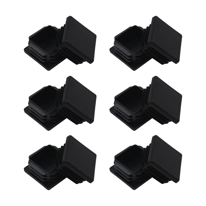 1 1/2 1.5" Square Tube End Cap Plastic Plugs 12 Pack, 1 1/2" 1.5 Inch Square Tubing Plug 1.5x1.5 Tube End Caps Fence Post Pipe Cap Cover Tubing Insert Chair Glide Finishing Plugs