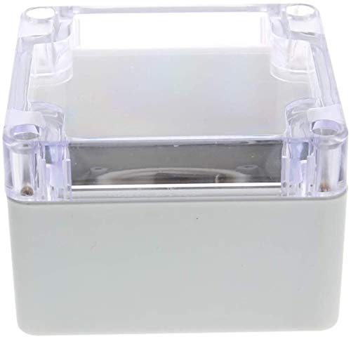 Heyiarbeit ABS Plastic Junction Box Dustproof Waterproof IP65 Electrical Enclosure Box Universal Project Enclosure Grey with PC Transparent Clear Cover 3.27" x 3.2" x 2.21" (83x81x56mm)