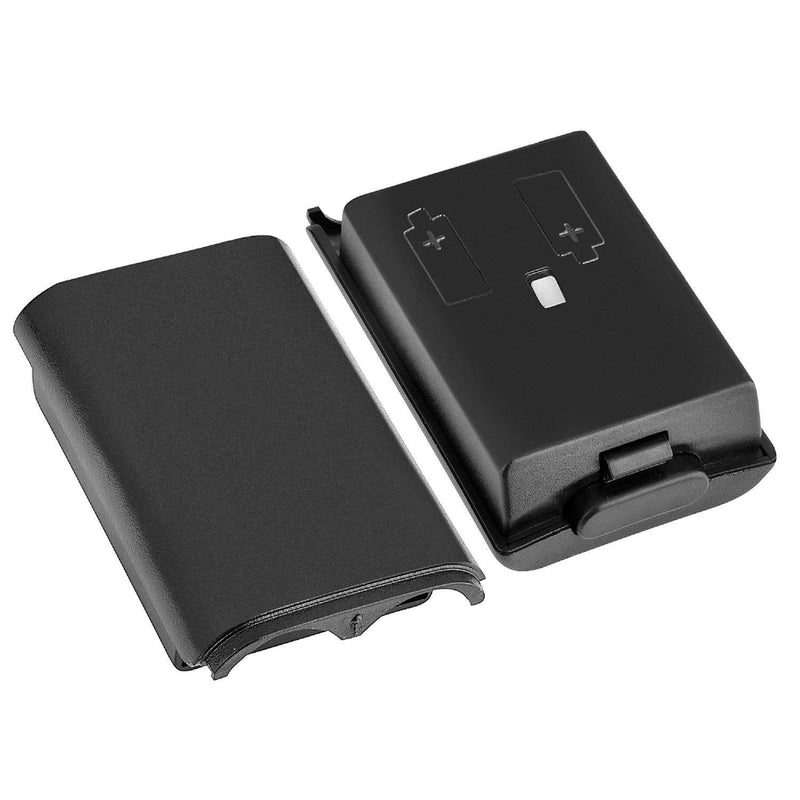 Pack of 2 Black Battery Covers Compatible With Microsoft Xbox 360 Wireless Remote Control Back Cover Black Doors