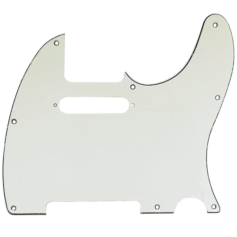 AYUBOUSA 8 Hole Tele Guitar Pickguard Scratch Plate fits USA/Mexican Fender Telecaster,3Ply Vintage White 3Ply Vintage White