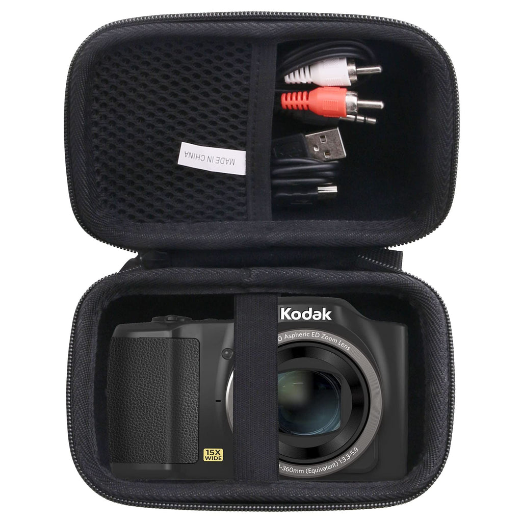 JINMEI Hard EVA Carrying Case Compatible with Kodak 16 Friendly Zoom Fz152/Nikon W300 Digital Camera (Black) black