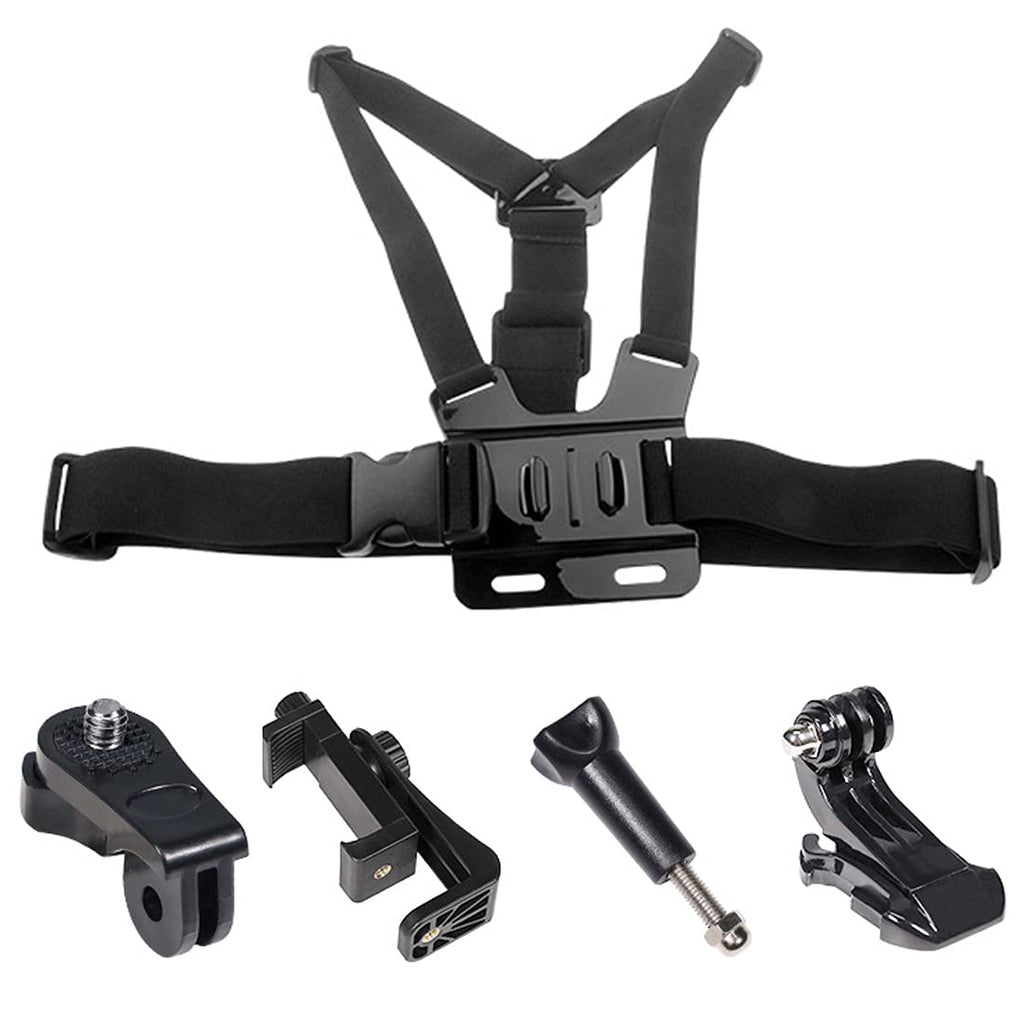 Chest Harness Mount Adjustable Chest Strap Belt with J Hook Compatible with Gopro Hero 8 7 6/AKASO/Apeman/DBPOWER/Campark/VanTop/Dragon Touch 4k Action Cameras Accessories (Camera Not Included)