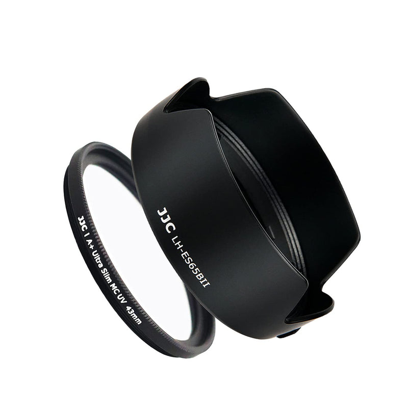 RF 50mm Petal Reversible Lens Hood & UV Filter Kit Fit for Canon RF 50mm f/1.8 STM Lens Replaces Canon ES-65B Hood on Canon EOS R6 R5 RP R Cameras with Multi-Coated 43mm UV Filter
