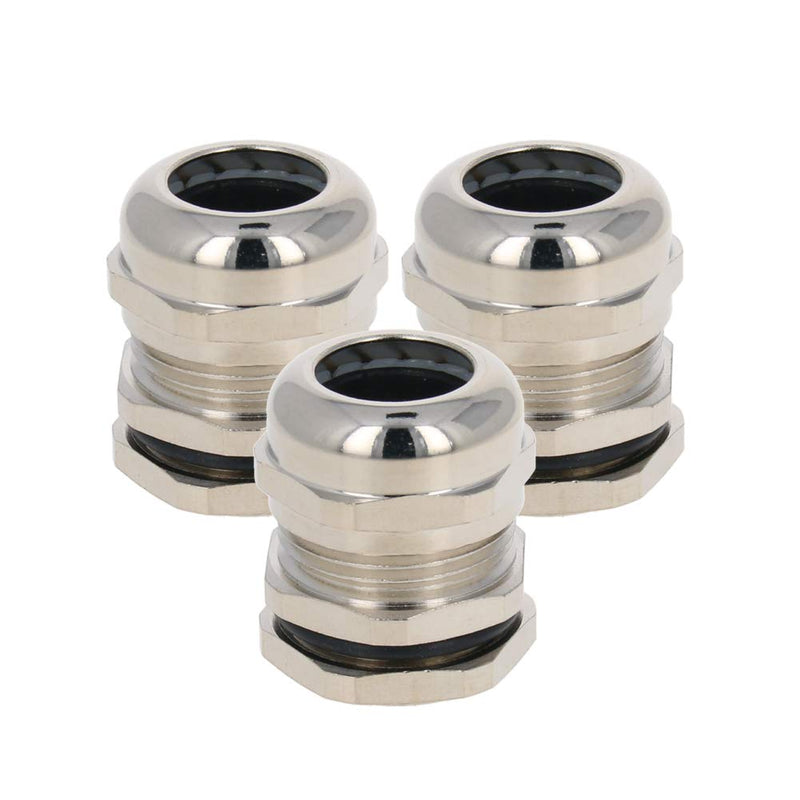 Heyiarbeit Metal Cable Gland, 3 Pack M22*1.5 10-13mm Waterproof Joint Cable Gland Waterproof Adjustable Connector 3pcs