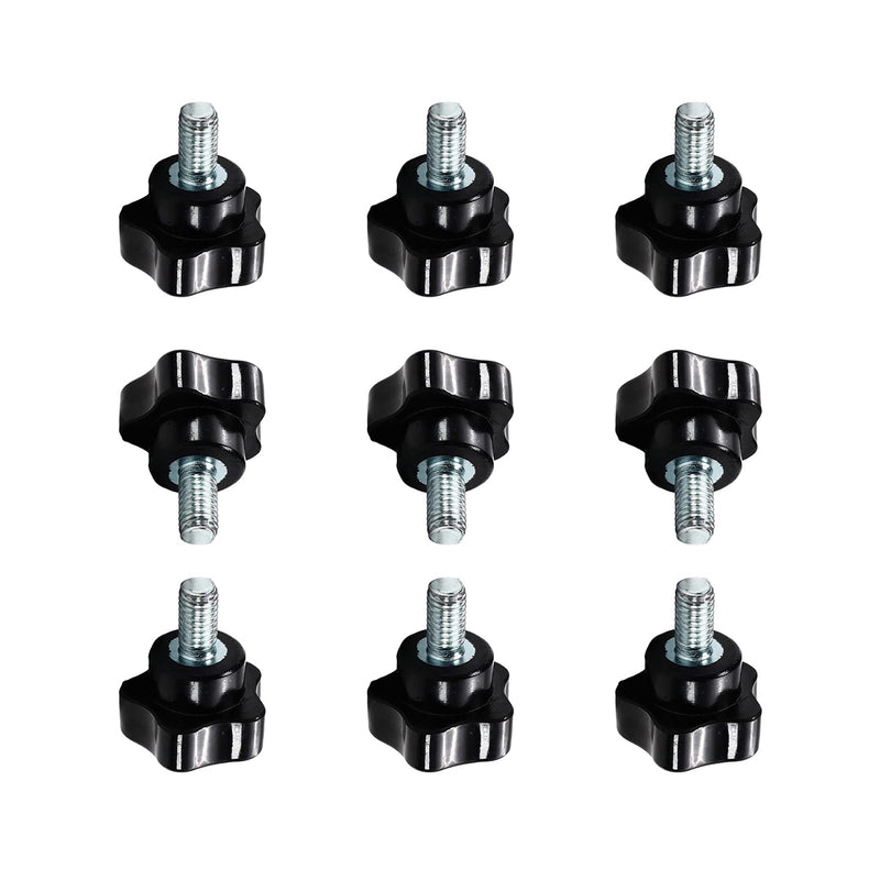 Aicosineg M8 x 15mm Male Thread 32mm Dia Star Knobs Grips Handle Hardware Zinc Stud Replacement for Industry Mechanical Equipment Furniture Black Tone 10pcs M8 32*15mm 10pcs