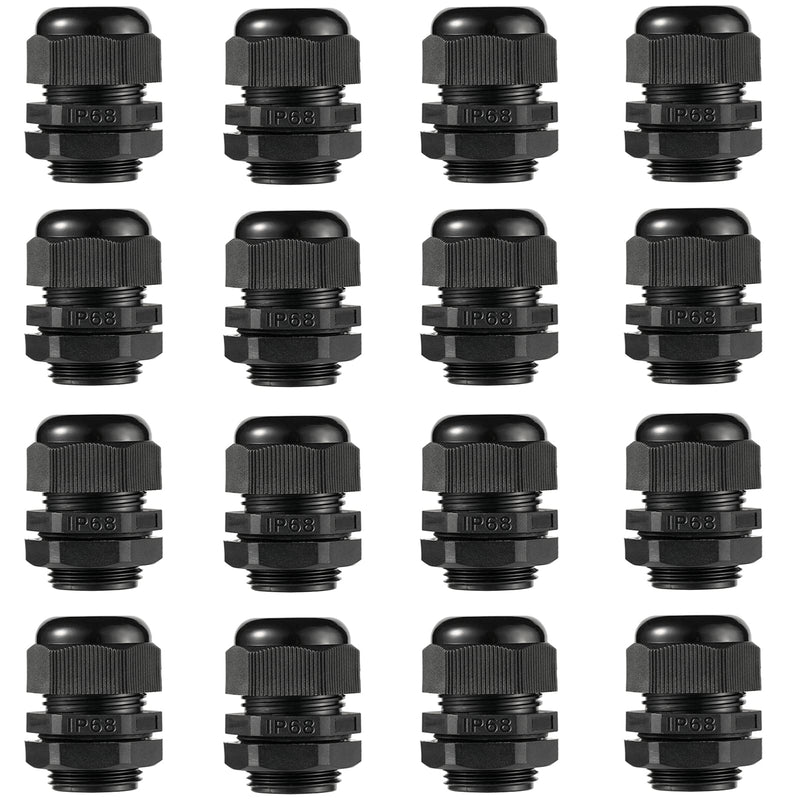 Cable Glands-PENGLIN 3/4" NPT Nylon Cable Connector, Strain Relief Cord Connector, IP68 Waterproof Adjustable Locknut(3/4 Inch (16-Pack)) 3/4 Inch (16-Pack)