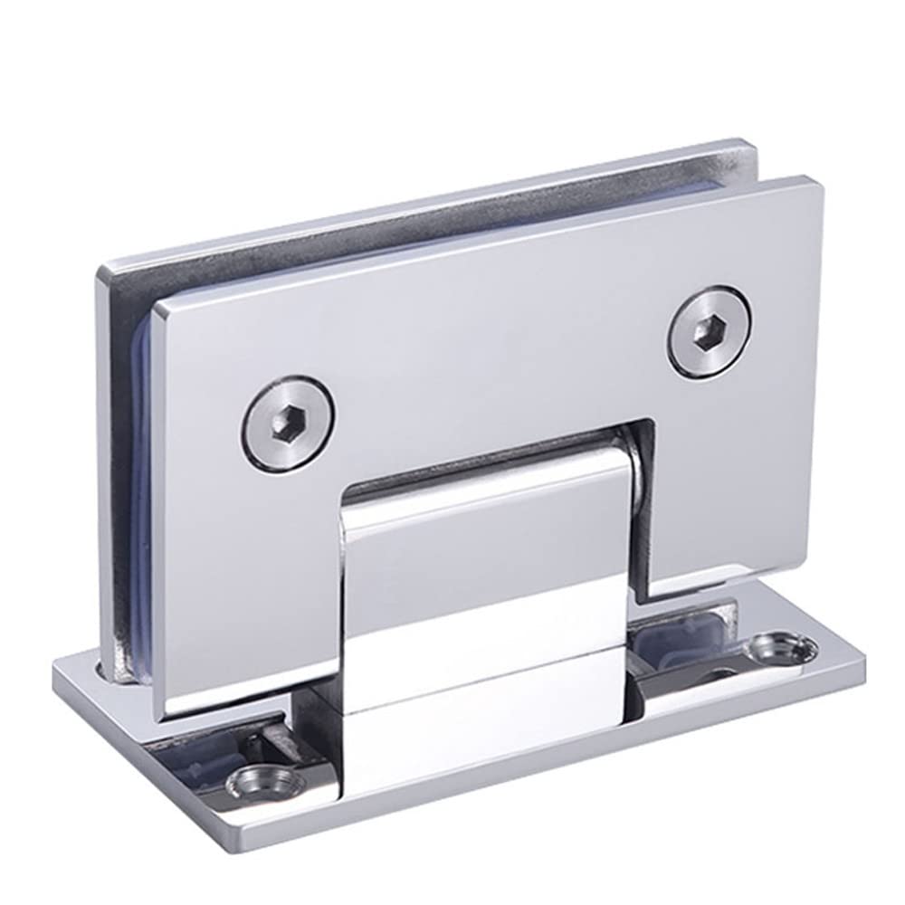 Heavy Duty 90 Degree Glass Door Cupboard Showcase Cabinet Clamp Glass Shower Doors Hinge Replacement Parts Wall-to-Glass (Polished Chrome) Polished Chrome