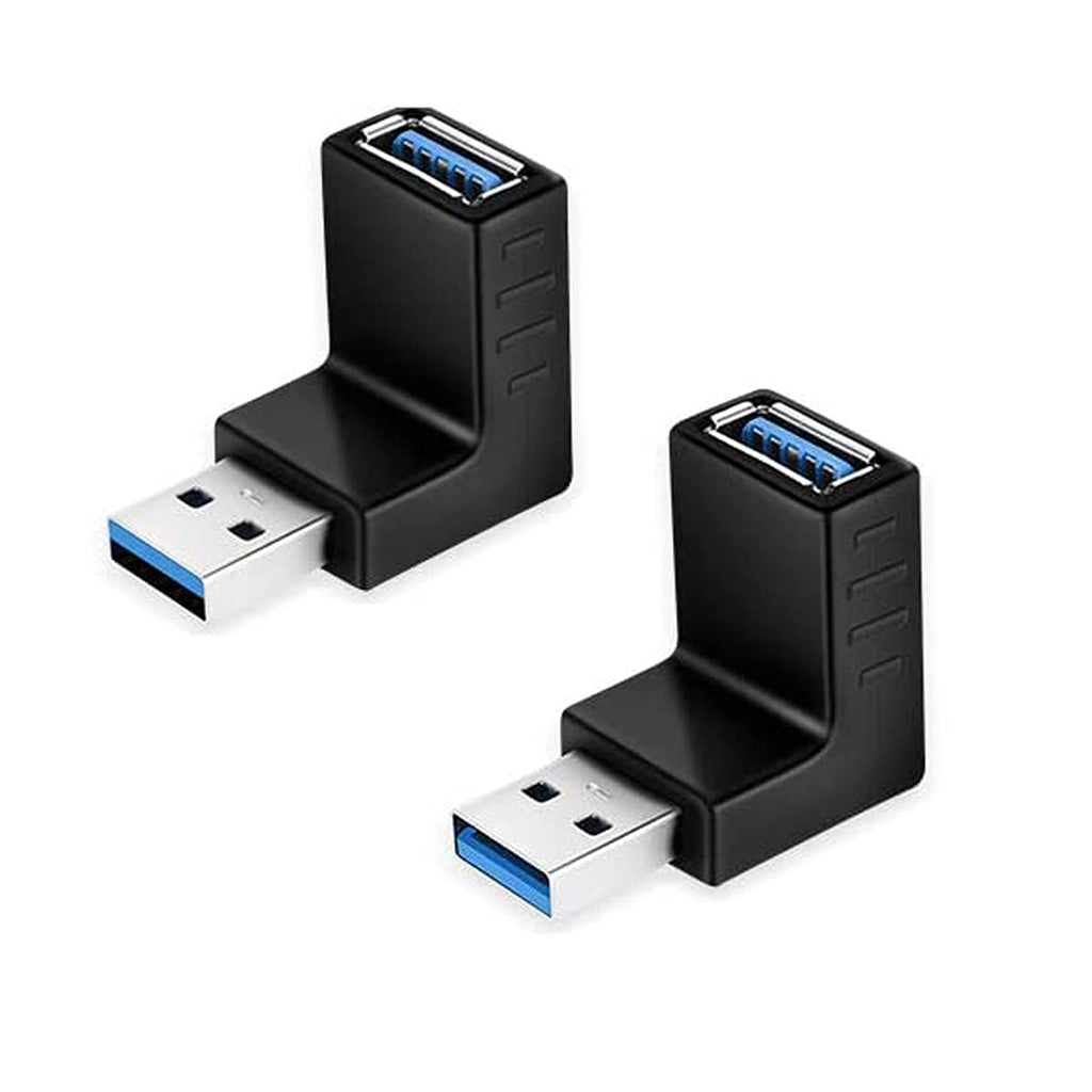 USB3.0 90 Degree Adapter, Hoydaa USB 3.0 Male to Female Right Angle Extension Adapter, USB Coupler Up and Down Angle Connector