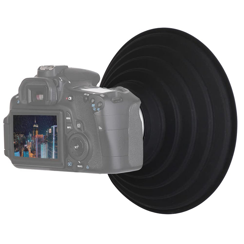 Silicone Lens Hood for Diameter 50-70mm Lens, Anti-Reflective Collapsible Reversible Lens Shade for Nikon Canon Sony Camera Lens, Blocks Unnecessary Reflection and Glare