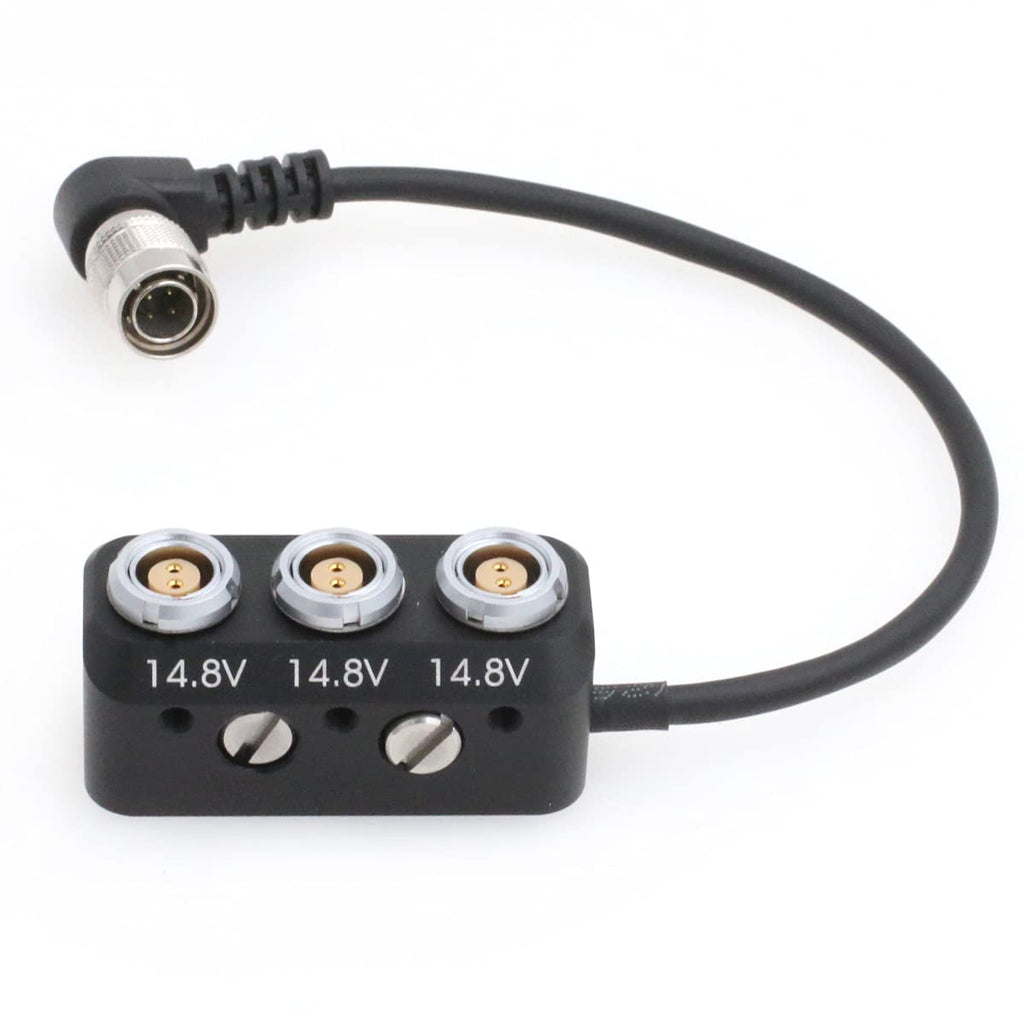 SZRMCC Hirose 4 Pin Male to 3X 2Pin Female Camera Power Splitter 1 to 3 Box for Sony F5 F55 ARRI Amira Camera