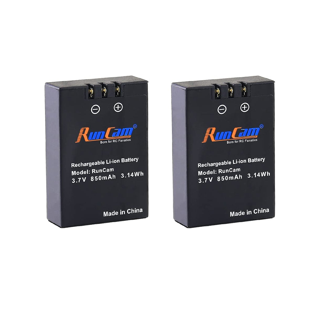 RunCam 850mAh 3.7V Removable Camera Battery for RunCam 2 RunCam 3S RunCam Scope Cam HD Camera Rechargeable Li-Ion Battery(2pcs)