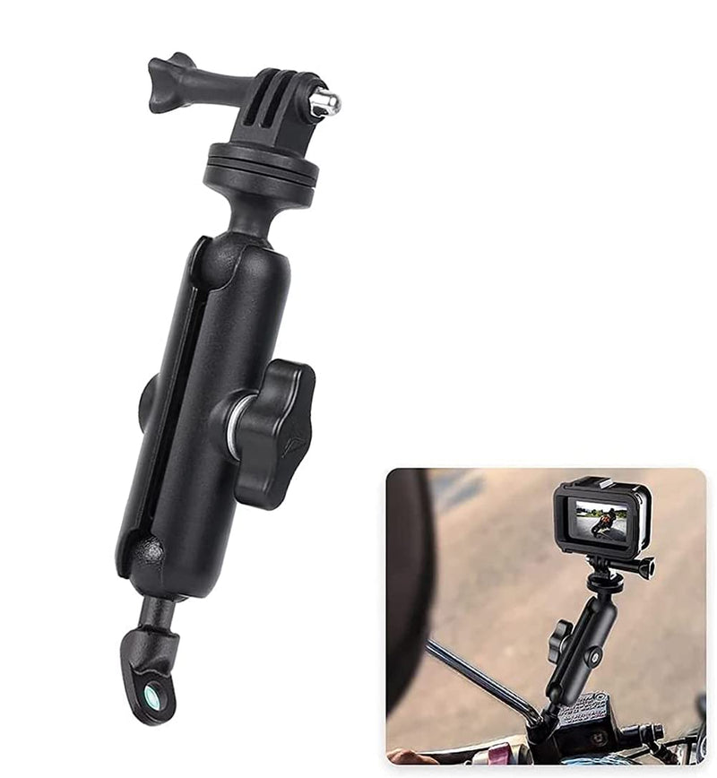 360°Motorcycle Rearview Mirror Stand for GoPro Camera Clamp Mount Holder Canon Hero10/9/8/7/6/5/4/3+ Action Cameras Accessory (Rearview Mirror) mirror mount