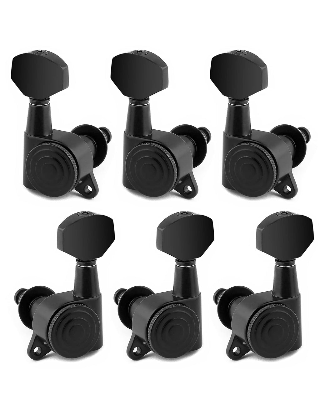 Bogart Locking Guitar String Tuning Pegs Sealed Machine Heads Tuners Tuning Keys 3 Left 3 Right for Electric Guitar or Acoustic Guitar Black.