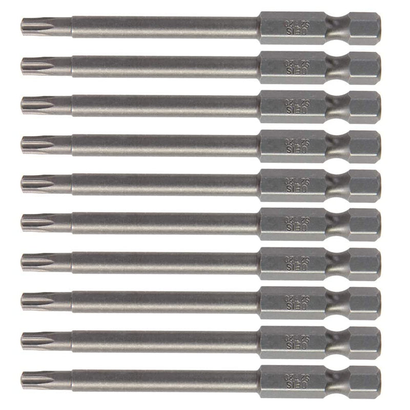 Auniwaig 10pcs Torx Screwdriver Bits, 1/4 Inch Hex Shank, T20 Magnetic S2 Steel Torx Head Screw Driver Bit, 75mm Length Torx Drill Bits Power Tools