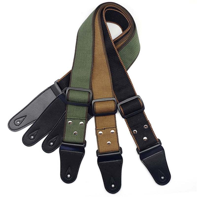 [AUSTRALIA] - Adjustable Pure Cotton Electric Guitar Strap Belt for Acoustic Guitar Bass Musical Instrument Accessories (Black) Black 