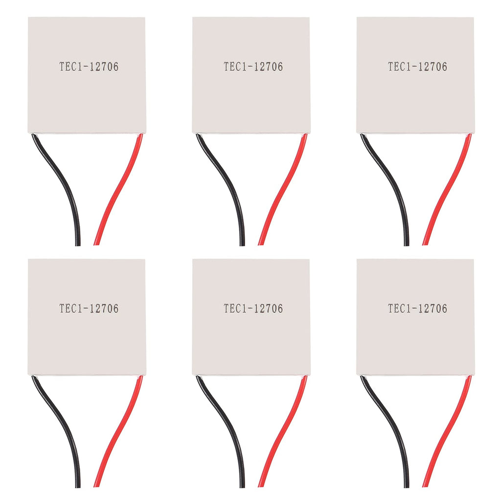 UMLIFE 6PCS TEC1-12706 Semiconductor Refrigeration Tablets TEC1-12706 12V 6A Heatsink Thermoelectric Cooler Cooling Peltier Plate Module 40x40MM