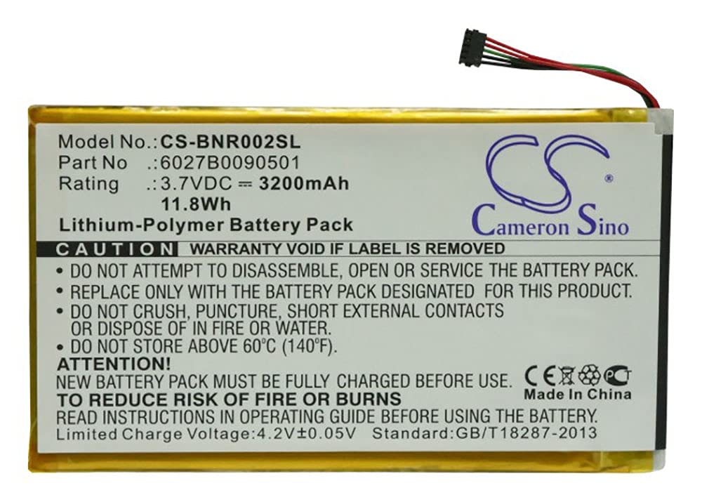 3200mAh Replacement Battery for Barnes & Noble Nook Color DR-NK02 Nook Tablet BNTV250A fits Part no Encore 6027B0090501 AVPB001-A110-01 NOOKCOLOR BNA-B002 AVPB003-A110-01