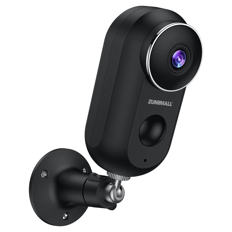 ZUMIMALL Wireless Outdoor Security Camera, 1080P Battery Powered WiFi Surveillance Cameras for Home Security System, Night Vision, Motion Detection, 2-Way-Talk, IP66 Weatherproof Black