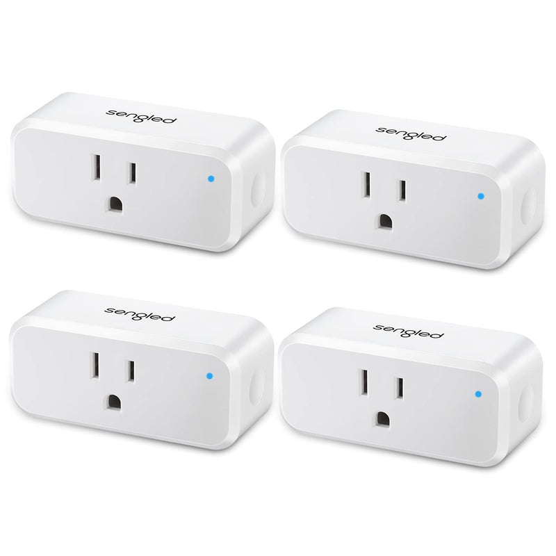 Sengled Smart Plug Works with Alexa, Amazon Smart Plug Bluetooth Mesh, Alexa Plug Smart Outlet Remote Control, 15A Smart Socket, 1800W, Timer & Schedule, FCC Certified, No Hub Required, 4 Pack
