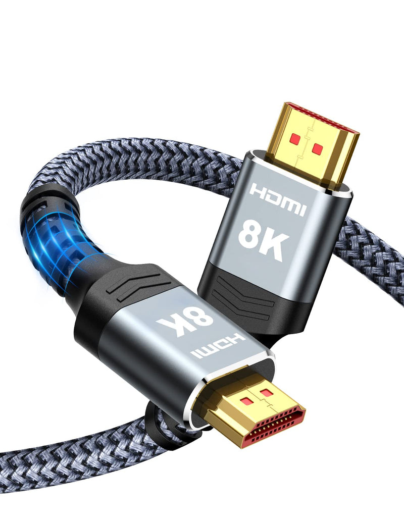 8K@60 Long HDMI Cable 15FT/5M, Highwings 48Gbps 2.1 High Speed Gaming HDMI Cord 4K120 144Hz RTX 3090 eARC HDCP 2.2&2.3 Compatible for PS5, SoundBar, AVR, UHD TV 15 feet