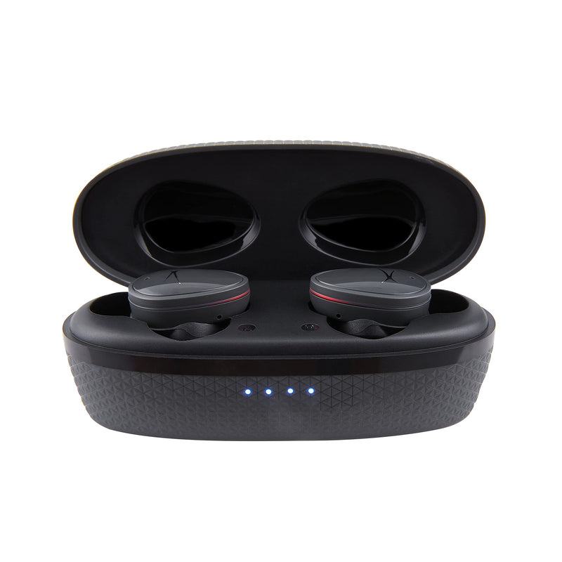 Altec Lansing NanoBuds True Wireless Earbuds with Charging Case, IPX4 Waterproof, Dual Mic, 30 Hours Playtime – Sports in Ear Earphones for iPhone & Android (Charcoal Grey) Charcoal Grey