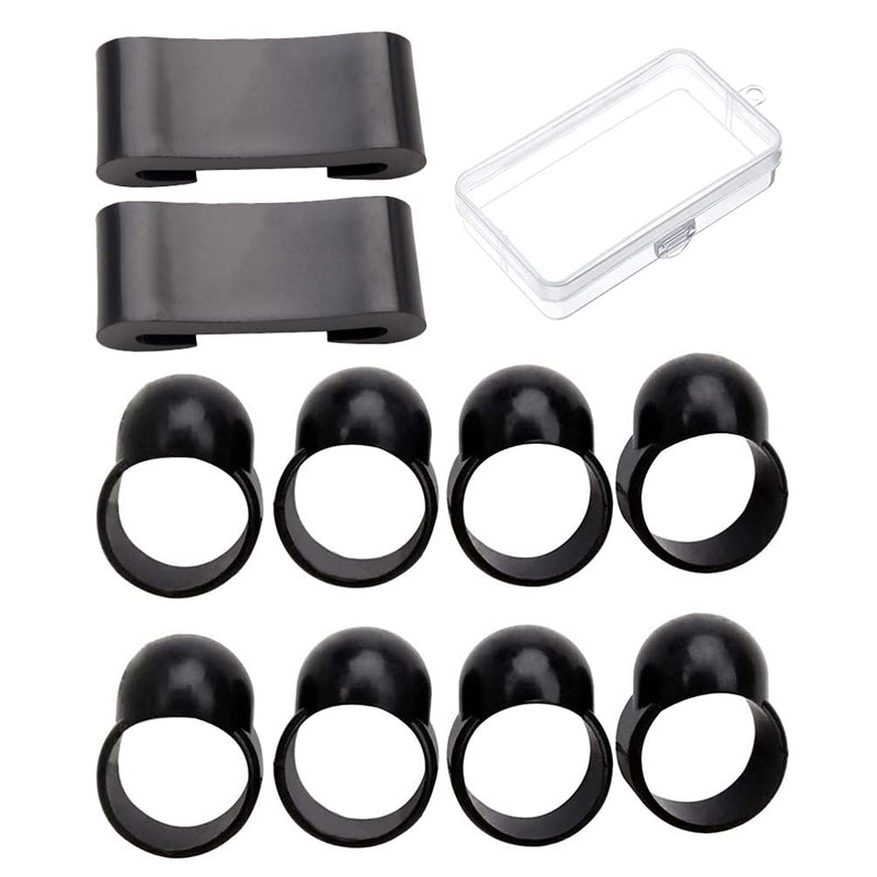 MILISTEN 10Pcs Steel Tongue Drum Finger Sleeves Silicone Drum Finger Pick Knocking Playing Finger Cover Drumstick Holder Storage Box for Percussion Instrument Handpan