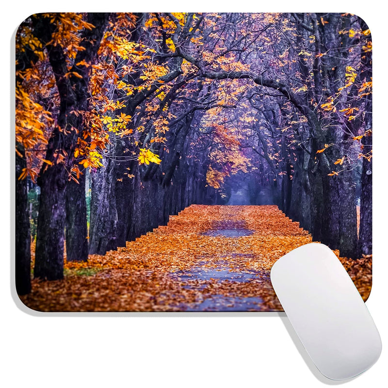 Autumn Trees Mousepads,Natural Scene Mouse Mat,Forest Square Waterproof Mousepad, Non-Slip Rubber Base Mouse Pads for Office Home Laptop, 9.5"x7.9"x0.12" Inch Autumn Trees