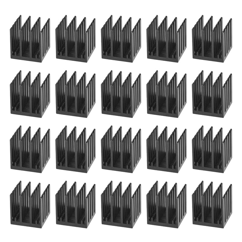 uxcell 19x19x20mm Aluminum Heatsink Electronic Radiator for MOS IC Chip Black 20 Pcs