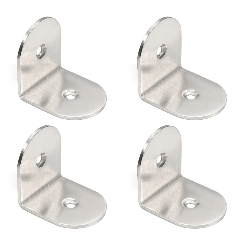 [AUSTRALIA] - Yinpecly Small Flat Straight Mending Plates 1.77" x 1.77" Stainless Steel Straight Brace Brackets Fastener for Connector Furniture Repair Fixing Joint Silver Tone 4pcs 45x45mm 4pcs 