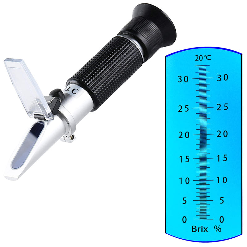 Brix Refractometer 0-32% Brix Meter Refractometer for Sugar, Portable Brix Hydrometer Tester for Measuring Sugar Content in Fruit, Saccharimeter Refractometer for Replacement Sugar Hydrometer Brix Refractometer