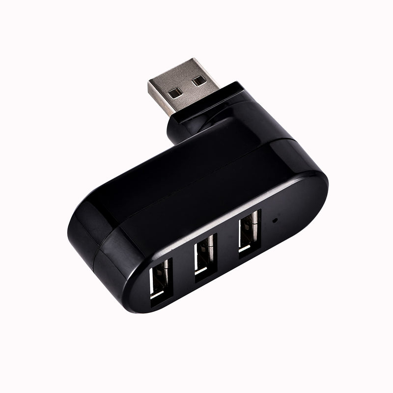 YFDSPSM Usb2.0hub Dock 3-Port USB Splitter USB 2.0 3-Port hub 7-Word Rotary hub(Black)