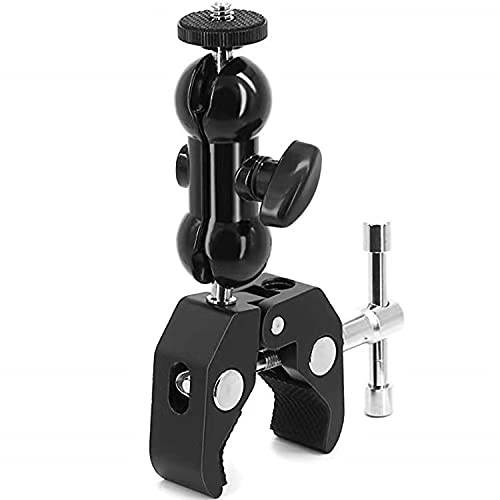 Donuts Cool Ballhead Arm Super Clamp Mount Multi-Function Double Ball Adapter with Bottom Clamp for for DSLR Camera/Field Monitor/LED cool ballhead super clamp