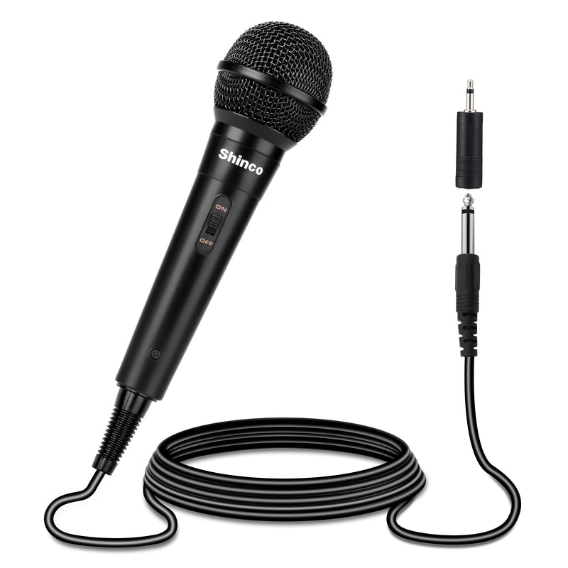 Shinco Handheld Microphone, Dynamic Cardioid Mic with 13ft Cable and ON/Off Switch, Ideally Suited for Speakers, Karaoke Singing Machine, Amp, Mixer