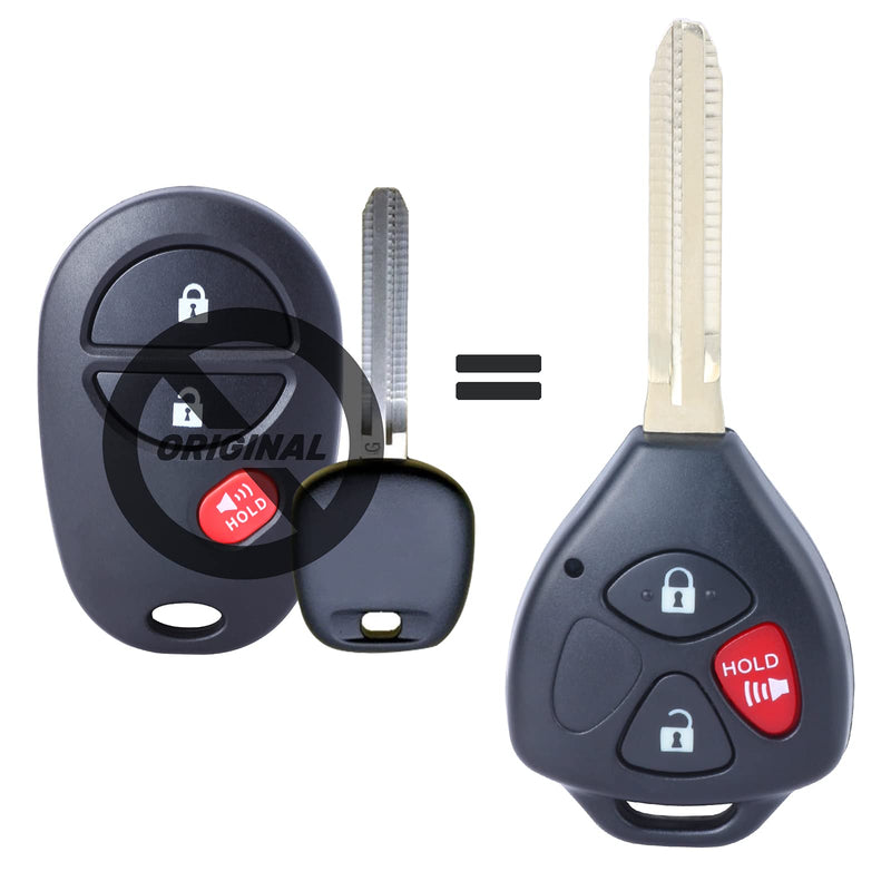 Keymall Upgraded Key Fob Keyless Entry Remote Control for Toyota Sienna Tacoma Tundra FCC ID GQ43VT20T G Chip (Your Old Key Must has G Stamp) G Chip-3 Btn