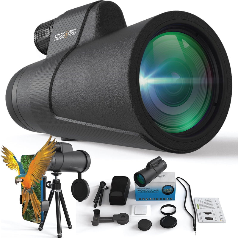 [AUSTRALIA] - Monocular Telescope 12X50 Outdoor Telescope with Smartphone Adapter for Stargazing, Birdwatching, Hunting, Dust-Proof, Waterproof HD Monocular for adults with Phone Holder and Metal Tripod By hd360pro 
