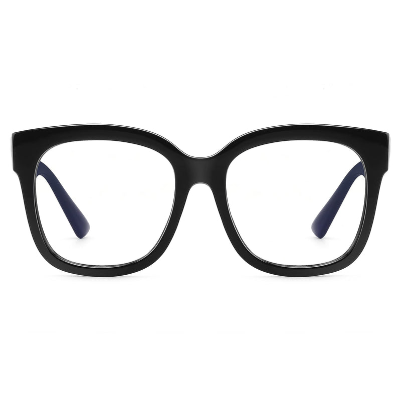 PANNER Oversized Blue Light Blocker Glasses for Women Men Square Computer Glasses Anti Eyestrain Stylish Eyeglasses(Black) Black