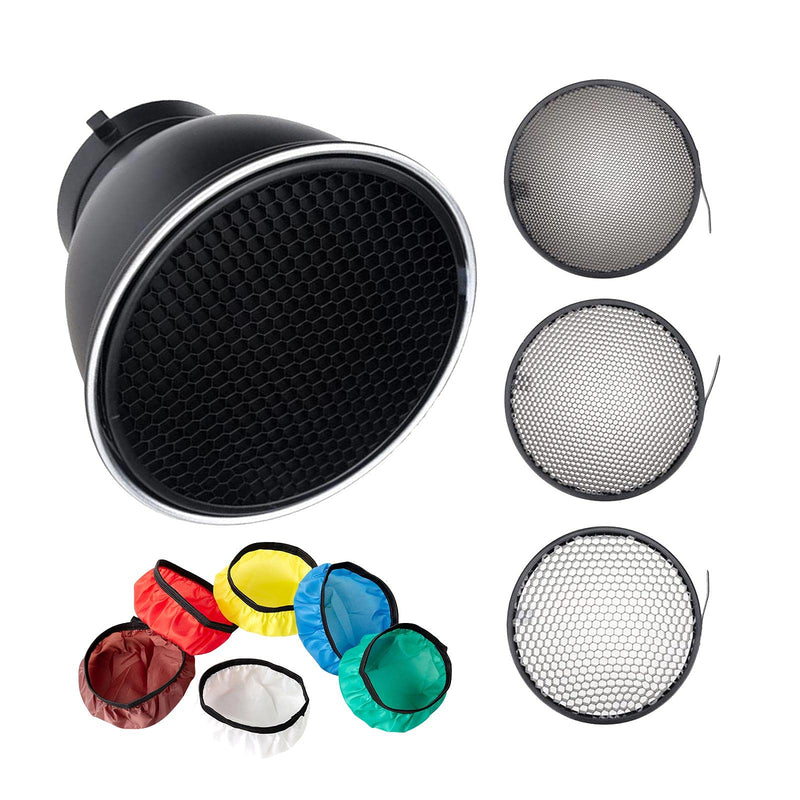 [AUSTRALIA] - YouTin Standard Reflector 7inches/18cm Soft Diffuser with 20°40°60°Honeycomb Grid for Bowen Mount Studio Flash Light and LED Video Light 