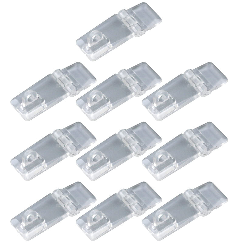 Coshar 10Sets Acrylic Hinge Lock Hasp Crystal Clear Hinge Hasps Flat Mount Hasp with Clear Plastic, 42x16MM, Transparent 42MMx16MM / 1.65"x0.63"