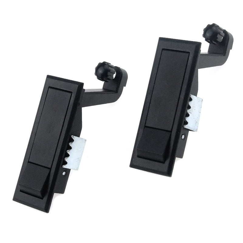 Antrader 2 Piece Compression Latch Lock Trigger Lock Zinc Alloy Adjustable Cabinet Hardware Button Pop-up Panel Lock with 1.2" Screw Black Adjusting screw length 1.2 in