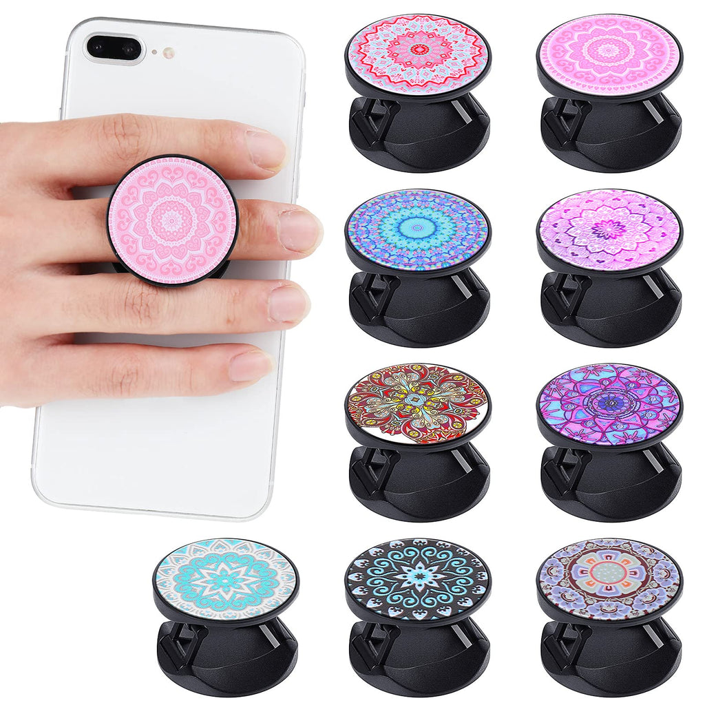 9 Pieces Phone Grip Holder Colorful Collapsible Phone Holder Self-Adhesive Sublimation Phone Holders for Smartphone and Tablets (Mandala Flower) Mandala Flower