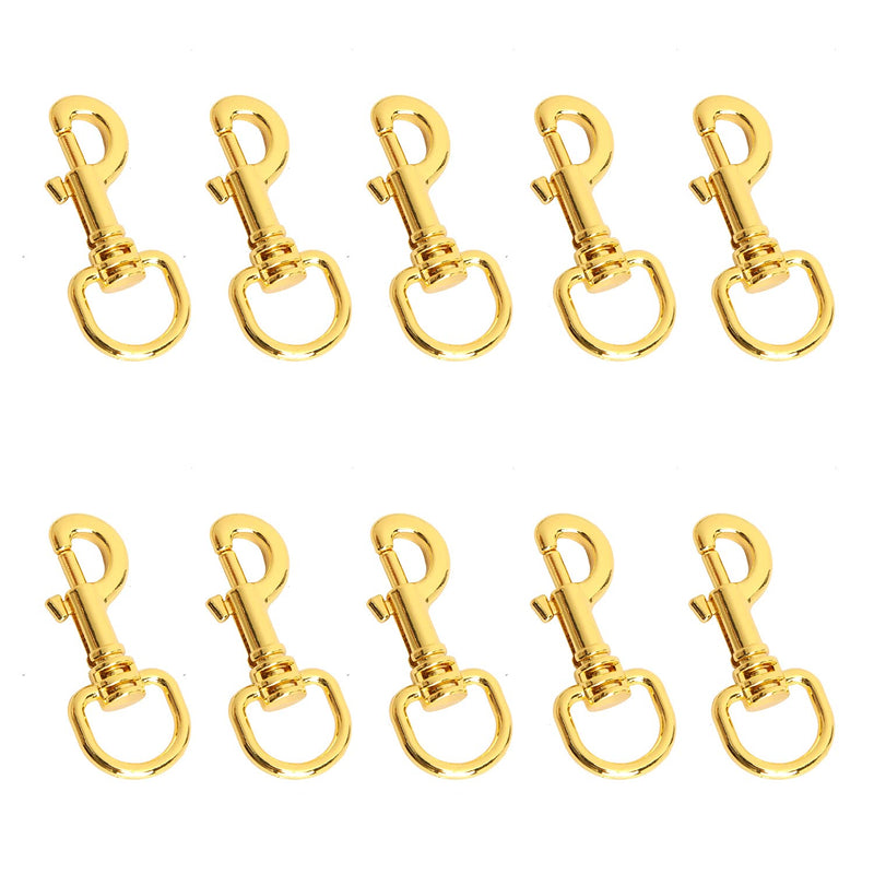 willikiva 10 Pcs 5/8" Steel Swivel Clasps Hooks Bolt Snap Hook Multipurpose Pet Leash Flag Pole Key Chain Clothlines(Gold-2) Gold-2