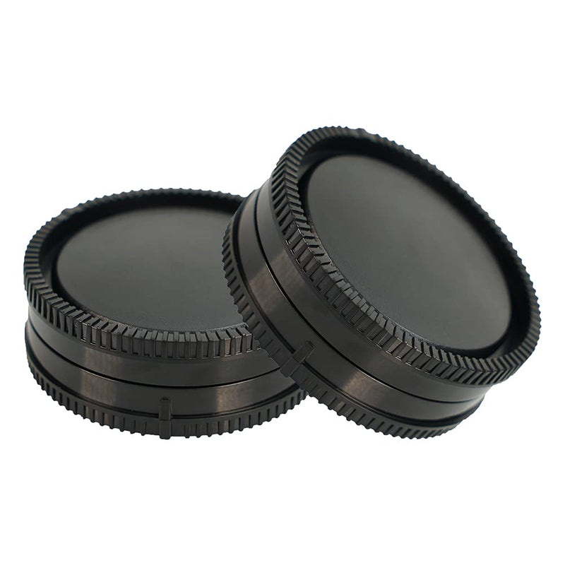 NIYI 2Sets Camera Body Cap and Rear Lens Cap Cover Kit for Sony ENEX Mount Camera and Lenses Rear Lens Protector Cover and Body Cap Set Sony E