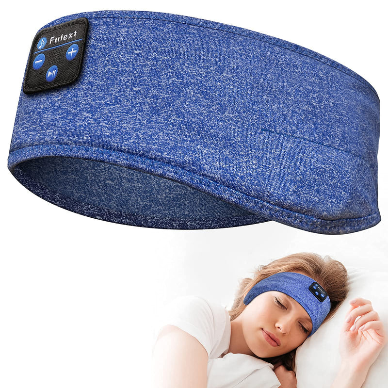 Fulext Sleep Headphones Bluetooth Headband,Sleeping Headphones Sports Headband Headphones, Long Time Play Sleeping Headsets with Built in Speakers Perfect for Workout,Running,Yoga Blue&Blue