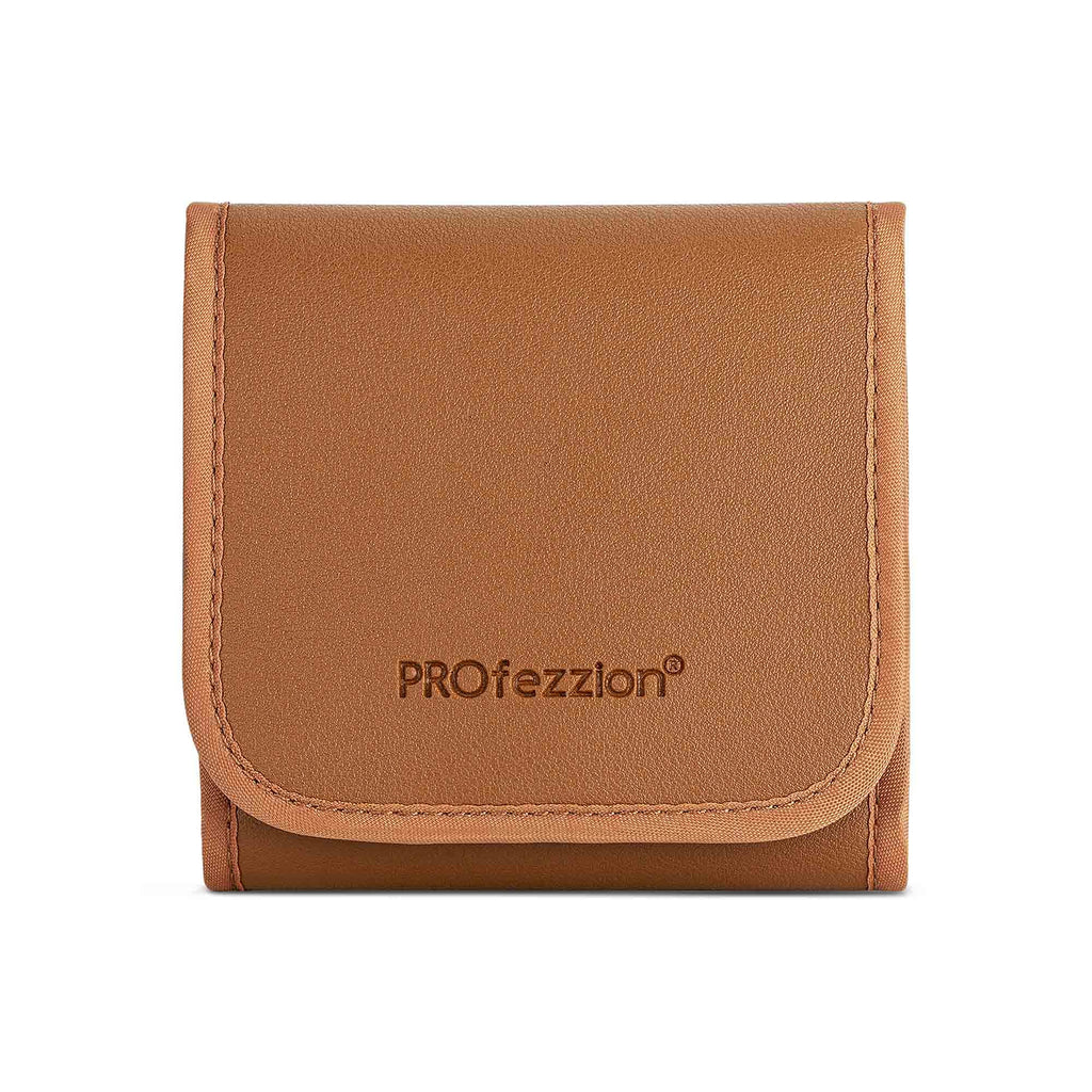 PROfezzion 3-Pocket Foldout Filter Pouch for 82mm Camera Lens Round Filter, Shock Resistant & Anti Scratch Photography Filter Case, Filter Carry Case with Microfiber Cleaning Cloth 3-Pocket for 82mm Lens Filter